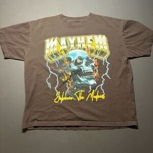 Size L Mens – Nova Men Mayhem Skull 8 Ball Brown Graphic T-Shirt